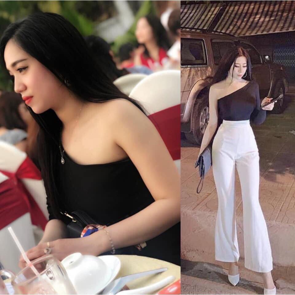 Áo thun tay dài lệch vai