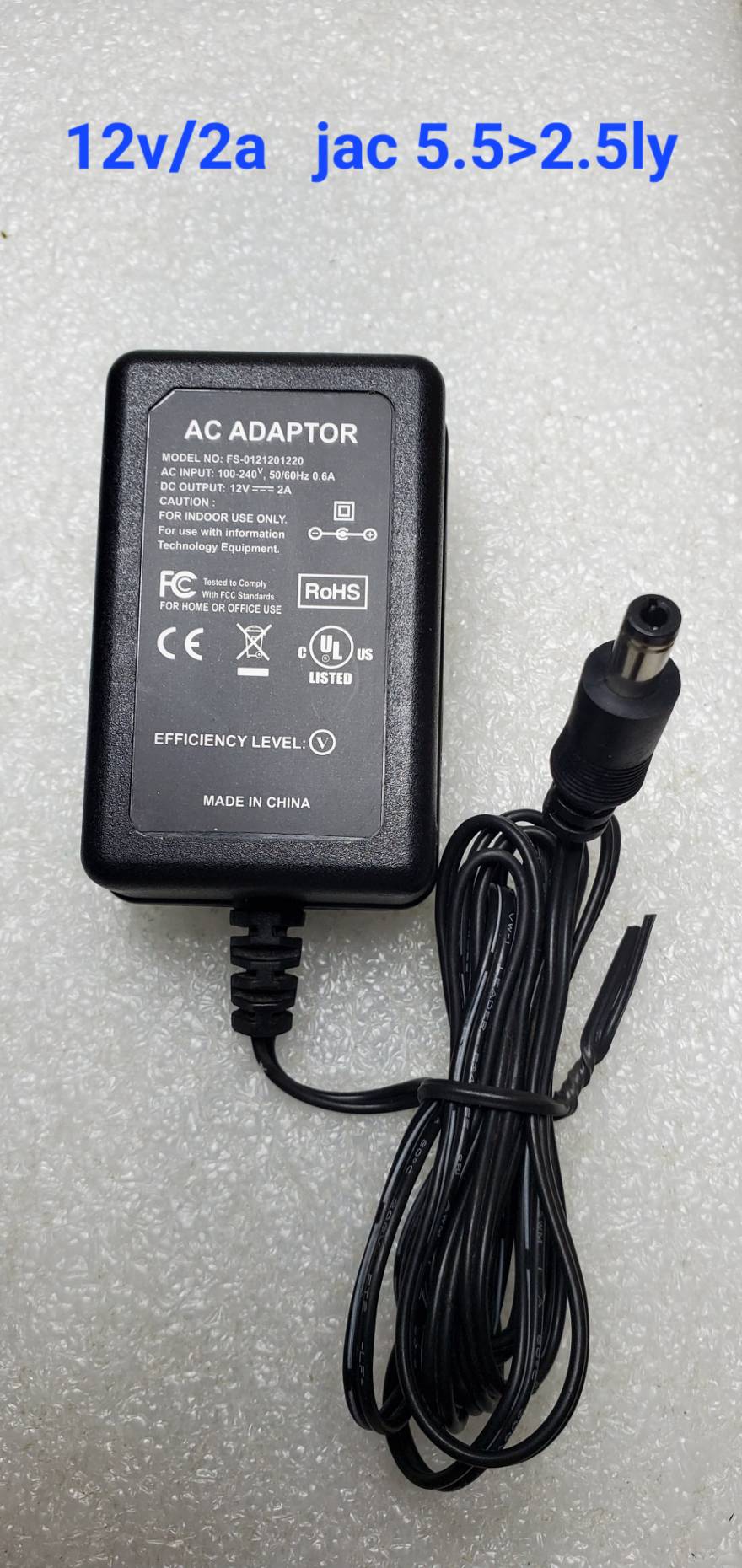 Nguồn Adapter 12V2A - Jack 5.5mm x 2.1mm (rãnh) - Sạc 12V 2A dùng cho camera, máy chấm công,...