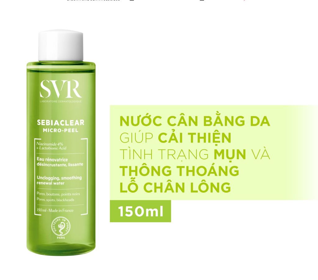 Nước Hoa Hồng Làm Giảm Mụn SVR Sebiaclear Micro Peel