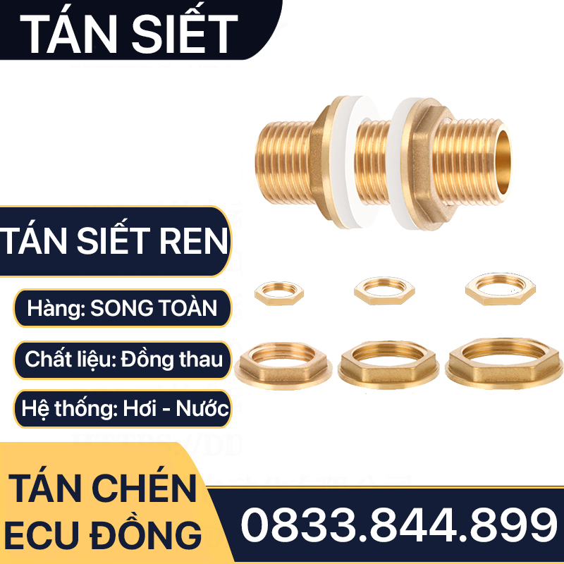 Tán siết đồng thau, tán chén bu lông đồng thau ren trong 13 17 21 27 34mm