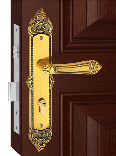 Khóa Việt Tiệp tay gạt 04942 - Cửa chính màu gỗ sang trọng- BH 3 năm