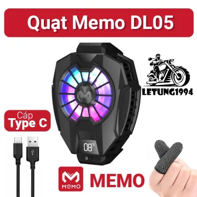 MEMO DL05 | QUẠT TẢN NHIỆT SÒ LẠNH cho điện thoại, Màn hình LED hiển thị nhiệt độ, LED RGB giá tốt
