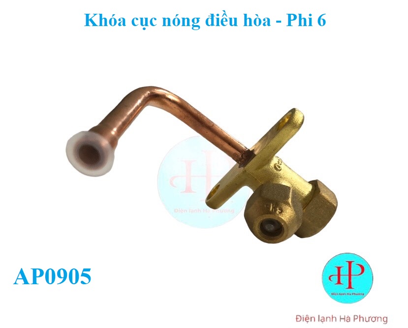 Van khóa cục nóng máy lạnh phi 6 - Đầu khóa cục nóng điều hòa Phi 6 - Hàng đẹp - F60