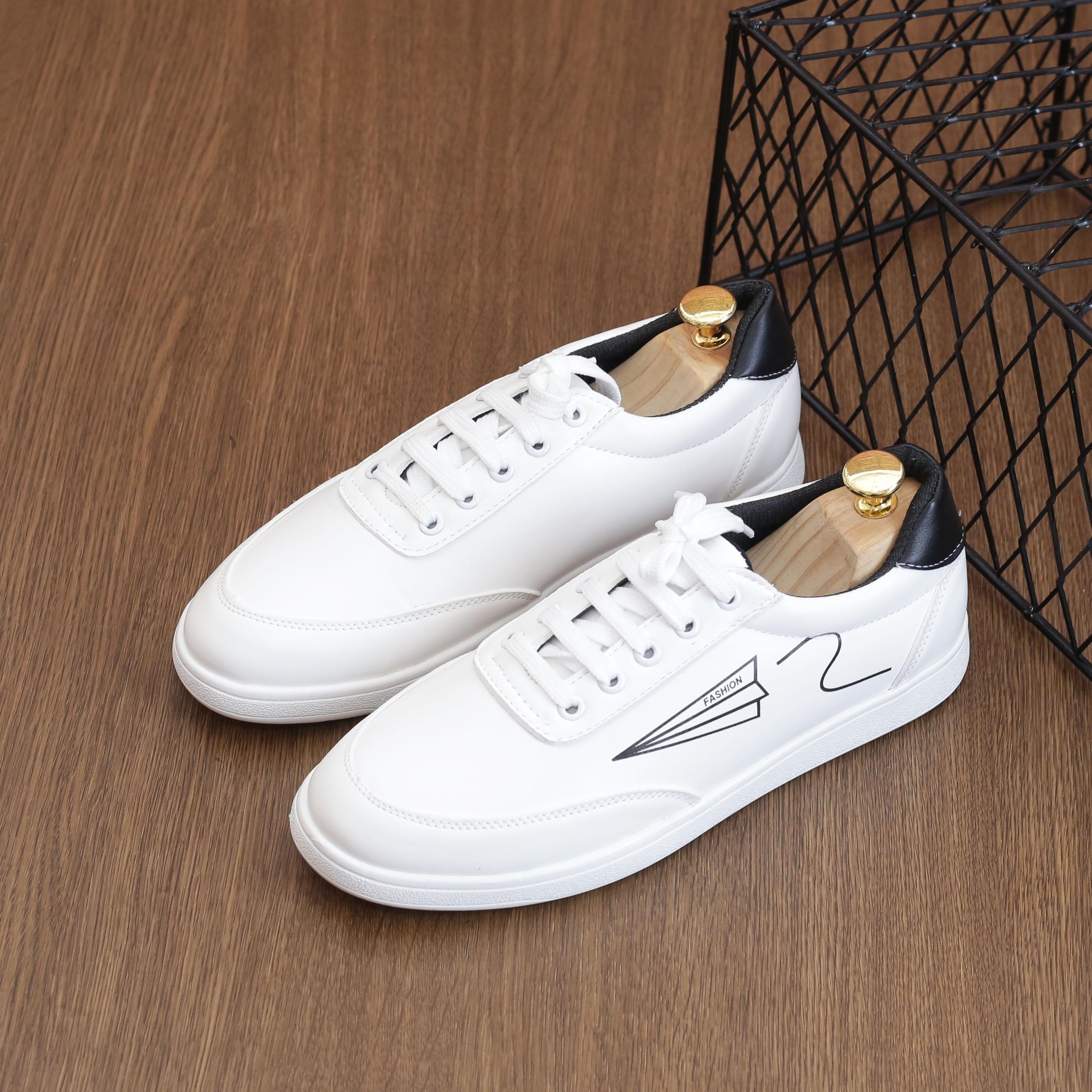 Giày sneaker nam thể thao trắng (Trường Giày Mã M8SNK)