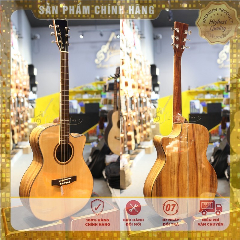 Đàn Guitar Acoustic Custom VG-DDB-Nhạc Cụ 3Số Phân Phối Chính Hãng