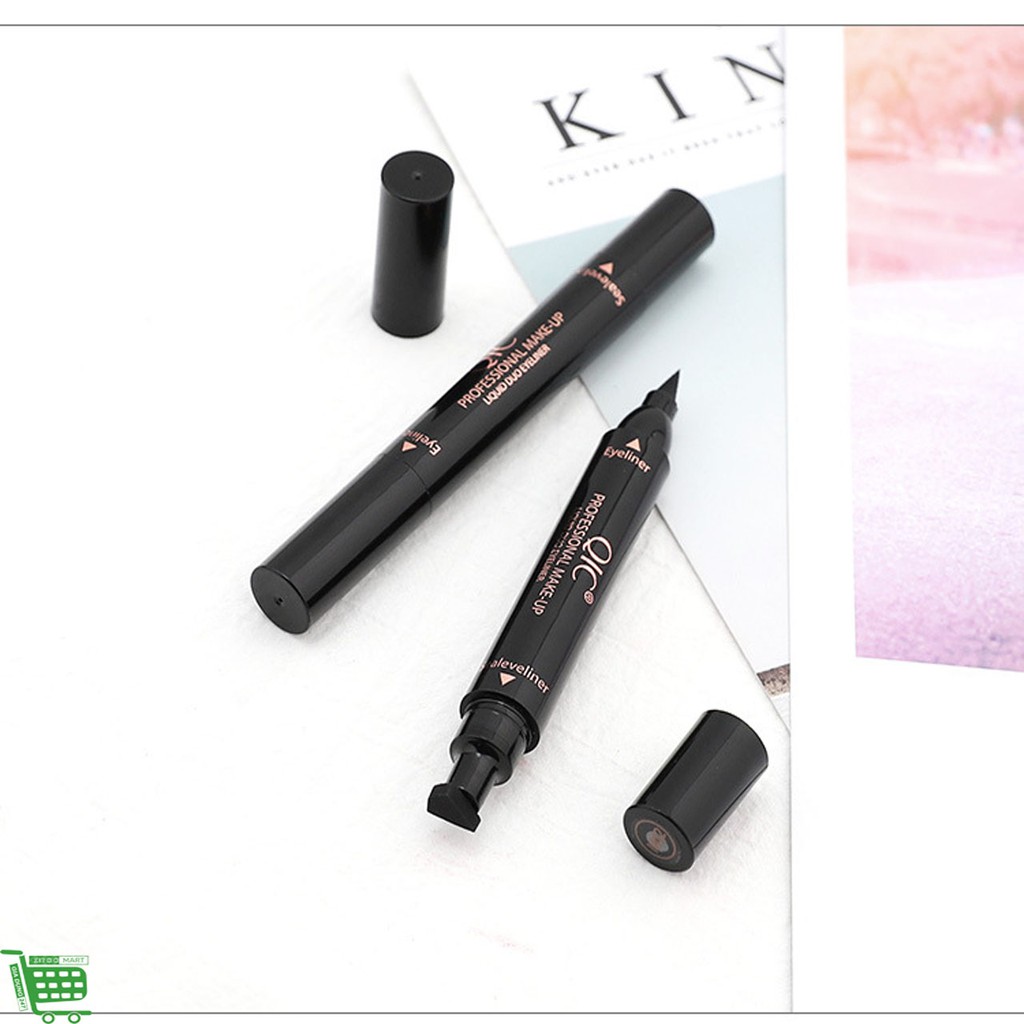 [HCM]Bút dạ kẻ mắt 2 đầu QIC kẻ mắt nước không lem không trôi kẻ mắt nước trang điểm bút kẻ viền mắt nội địa Trung Bông 01