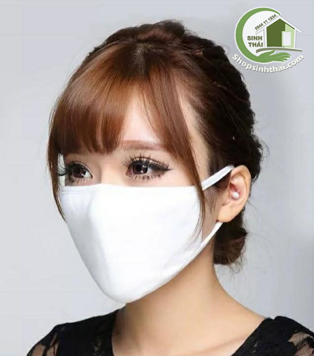 [HCM]Khẩu trang vải kháng khuẩn màu trắng