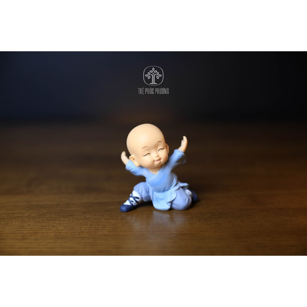 [Ảnh thật] Bộ 2 tượng chú tiếu đánh võ đáng yêu