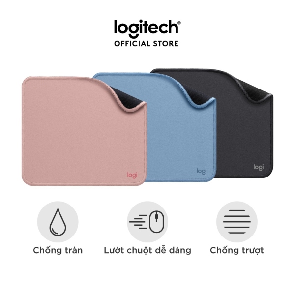 ✤  Bàn di chuột Logitech Mousepad Studio Series - Đế cao su chống trượt lướt dễ dàng bề mặt chống đổ tràn bền bỉ nhỏ gọn