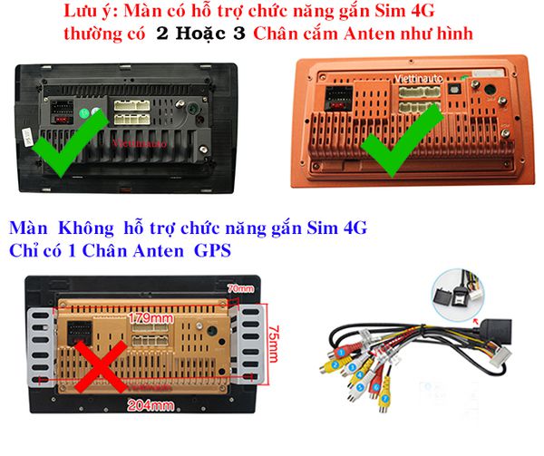 Cáp cắm sim 4G Rắc cắm Sim 4G cho Màn hình Android