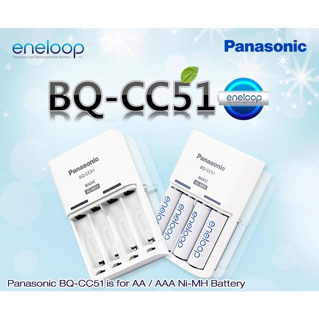 Panasonic Aa/Aaa Battery Charger Bq-Cc51C (Genuine Product)