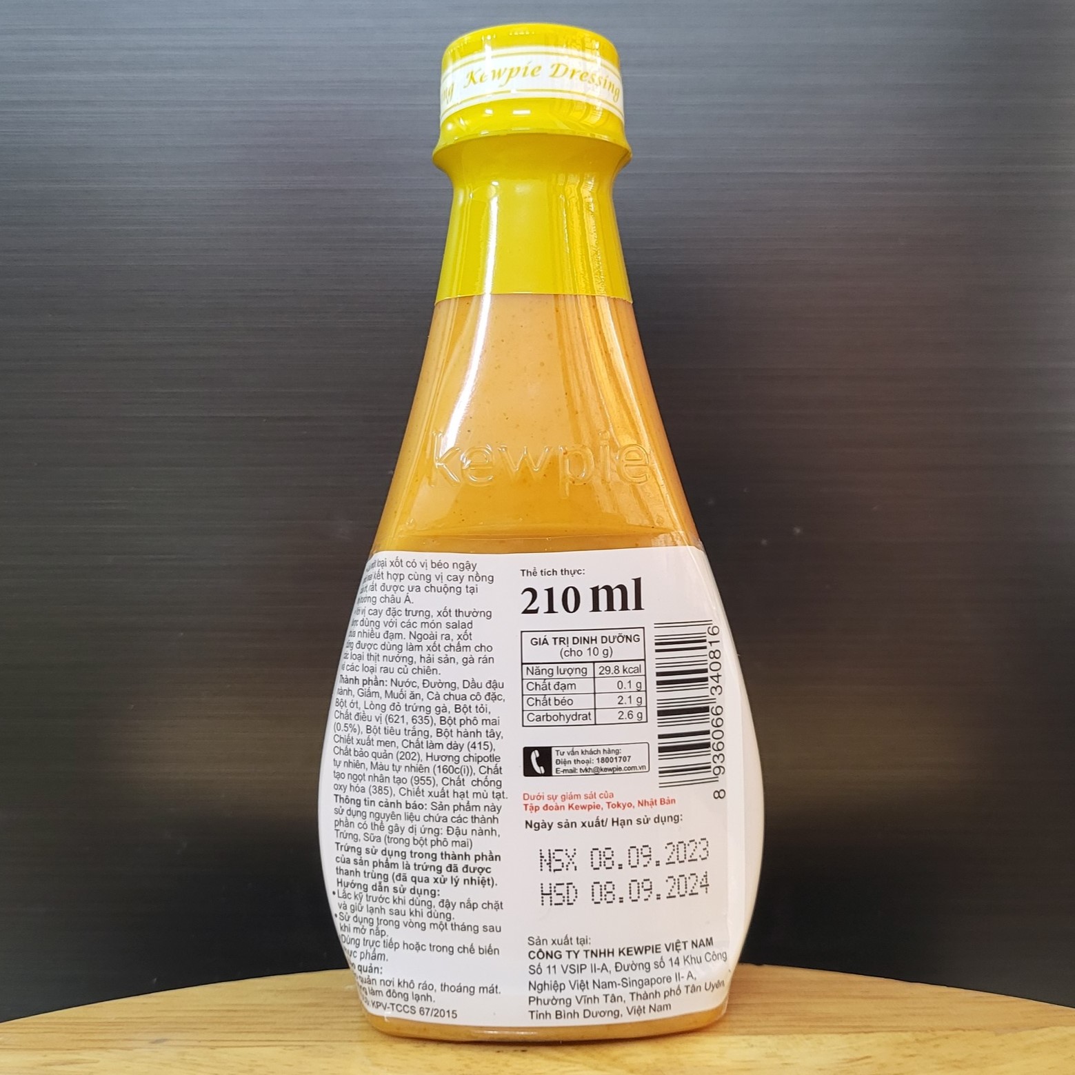 KEWPIE – chai CAM 210ml - SỐT PHÔ MAI CAY / Dressing Spicy Cheese