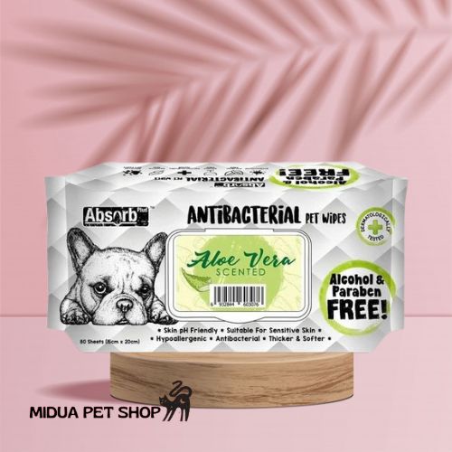 Khăn giấy ướt kháng khuẩn Absorb Antiracterial pet wipes cho thú cưng