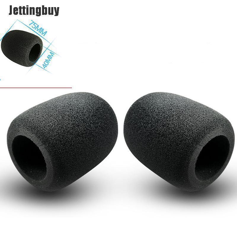 Jettingbuy 2 Pcs Studio Microphone Mic Foam Protective Cover Black 75X60mm