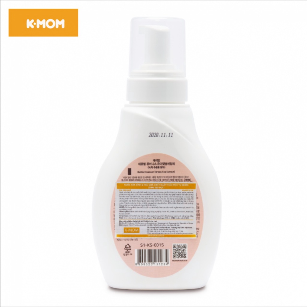 Nước RỬA BÌNH và rau quả hữu cơ K - MOM Hàn Quốc