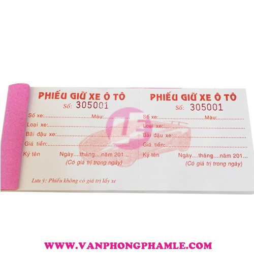 Phiếu giữ xe ô tô