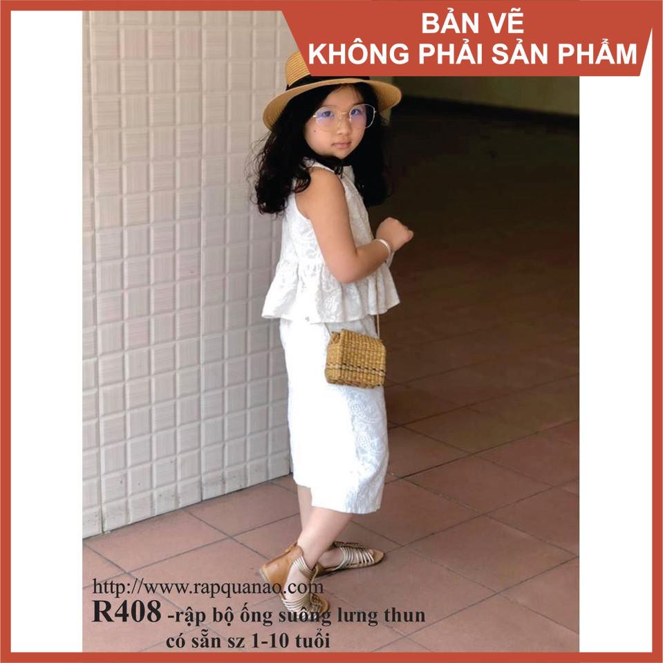 Rập giấy bộ suông bé gái mã  R408 (BẢN VẼ)