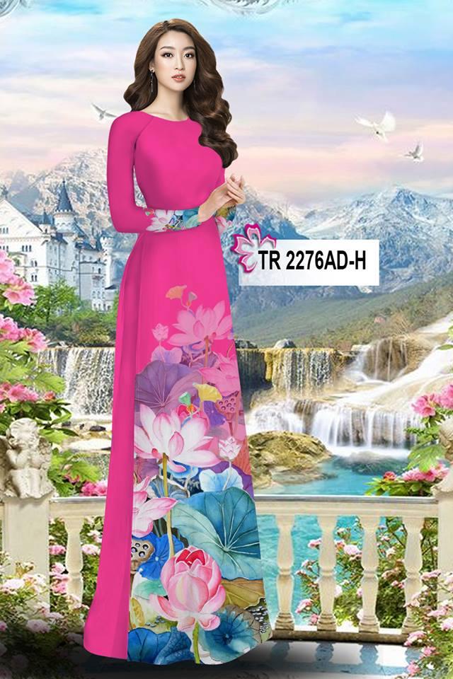 Vải Áo Dài 3D Bộ Hoa Sen