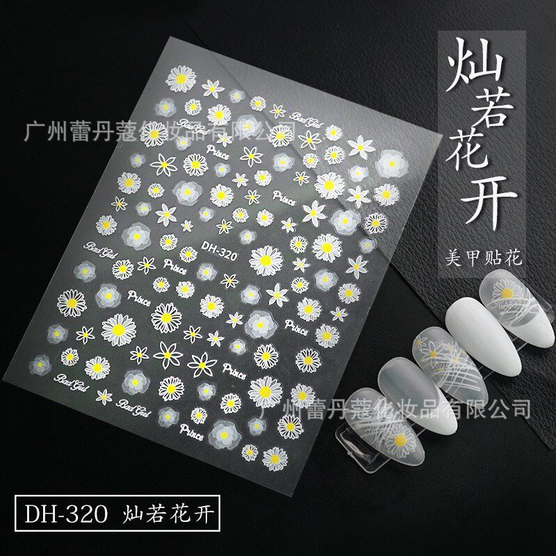 Sticker hình dán móng Hoa 3D các mẫu HOT siêu đẹp