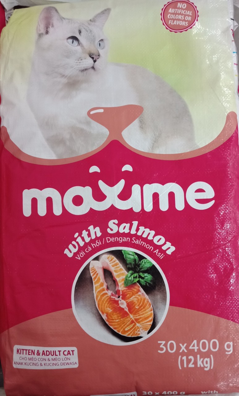 THỨC ĂN HẠT CHO MÈO MỌI LỨA TUỔI VỊ CÁ HỒI MAXIME GÓI 400G