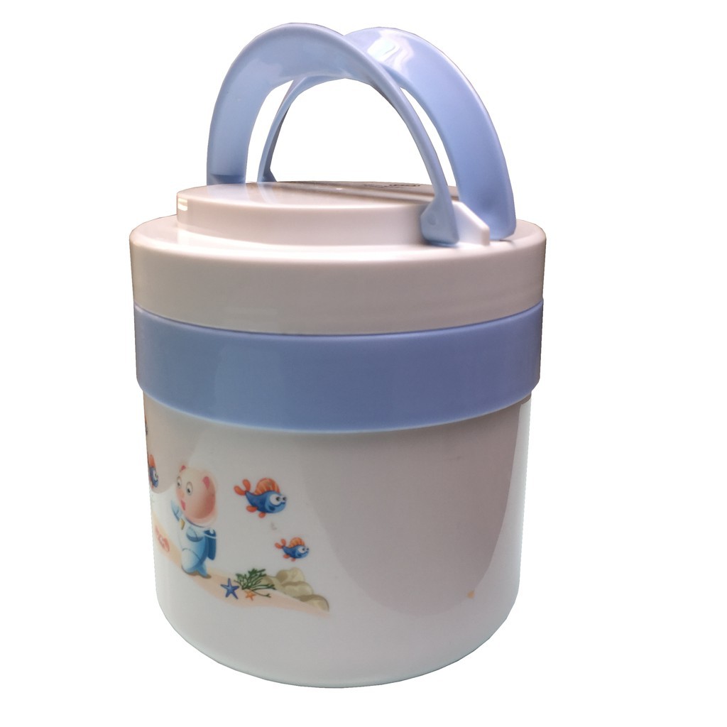 HỘP ĐỰNG CƠM GIỮ NHIỆT-CÀ MÊN 2 NGĂN RUỘT INOX NHỰA VIỆT NHẬT DUNG TÍCH 1L