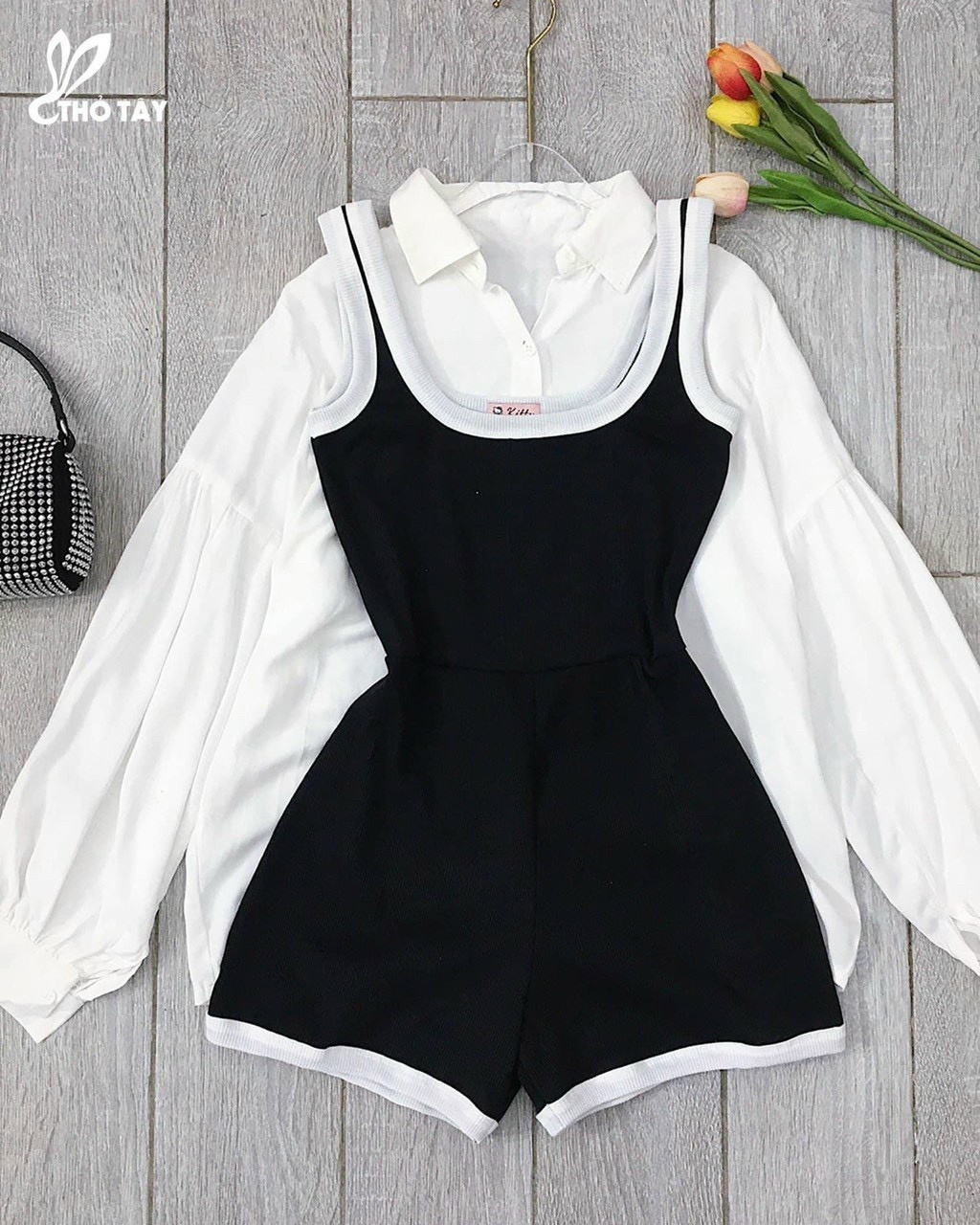 Jumpsuit kèm khoác sơ mi siêu hot