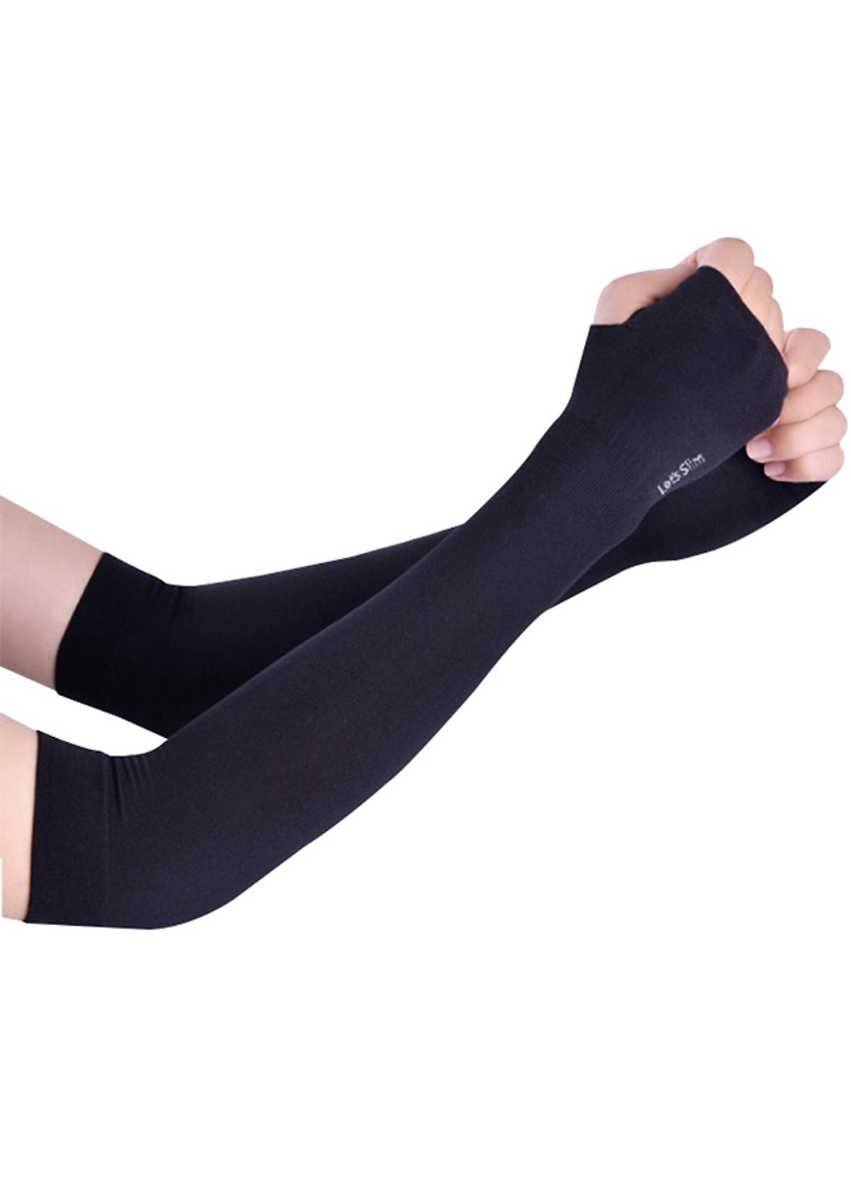 [HCM]Bộ găng tay chống nắng xỏ ngón - Đen