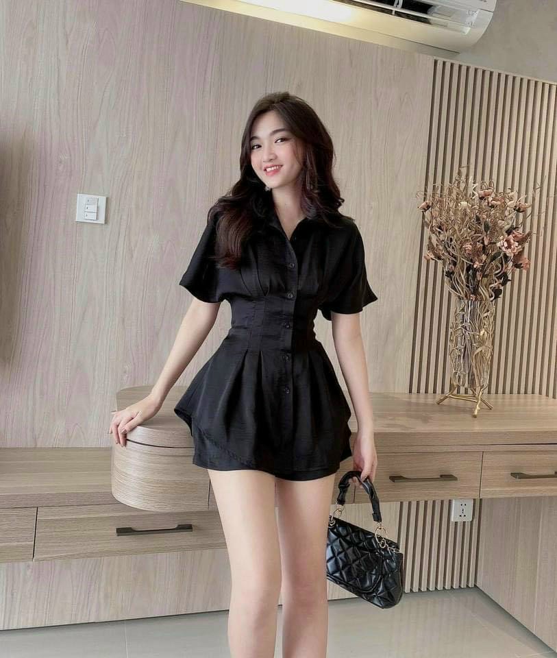 SÉT SƠ MI XẾP LY EO TAY NGẮN (KÈM QUẦN ) DÁNG XÒE THỜI TRANG NỮ ( Shop 79)