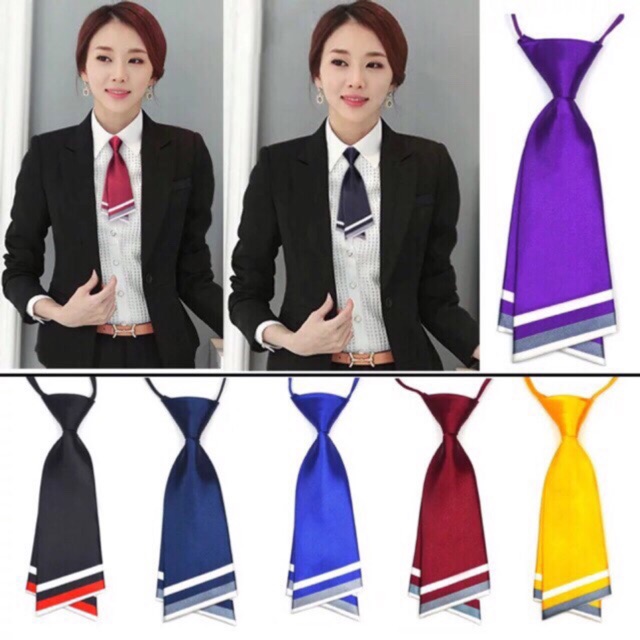 Cà Vạt Nữ Công Sở , Nơ Nữ Công Sở Mầu Đen