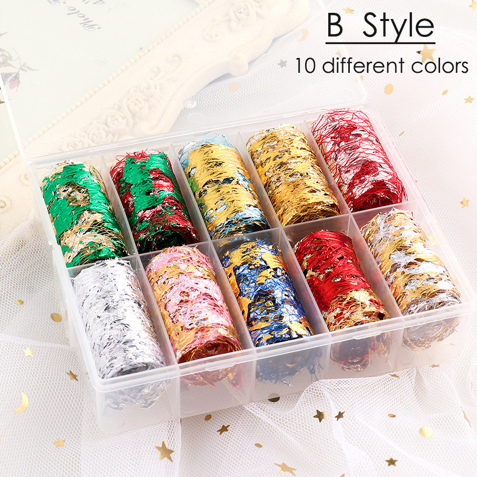 Foil Ren Giấy Bạc 10 Màu Trang Trí Móng