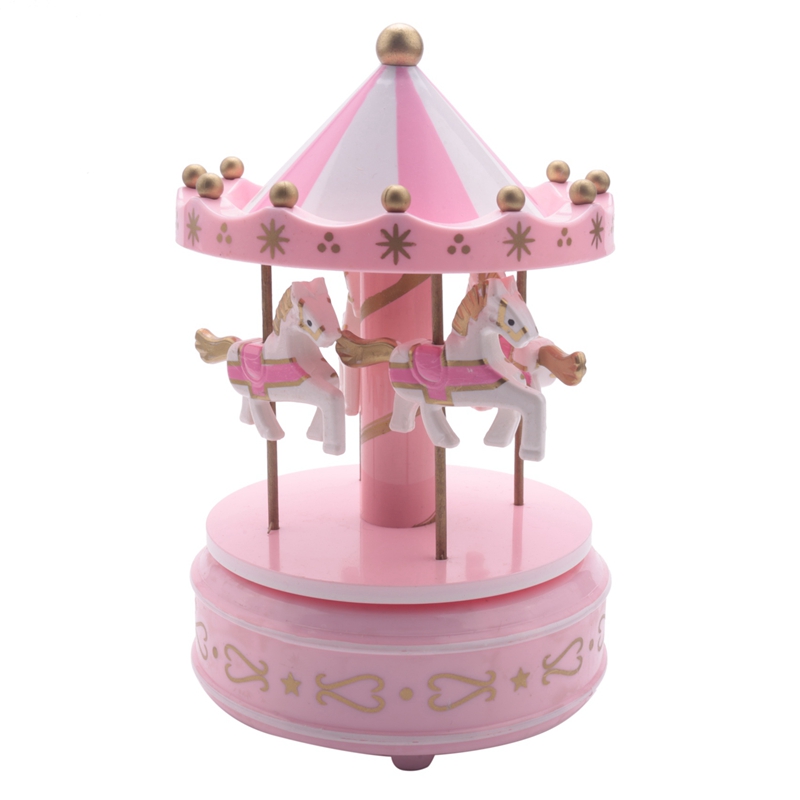 Musical carousel horse wooden carousel music box toy child baby game Lazada.co.th