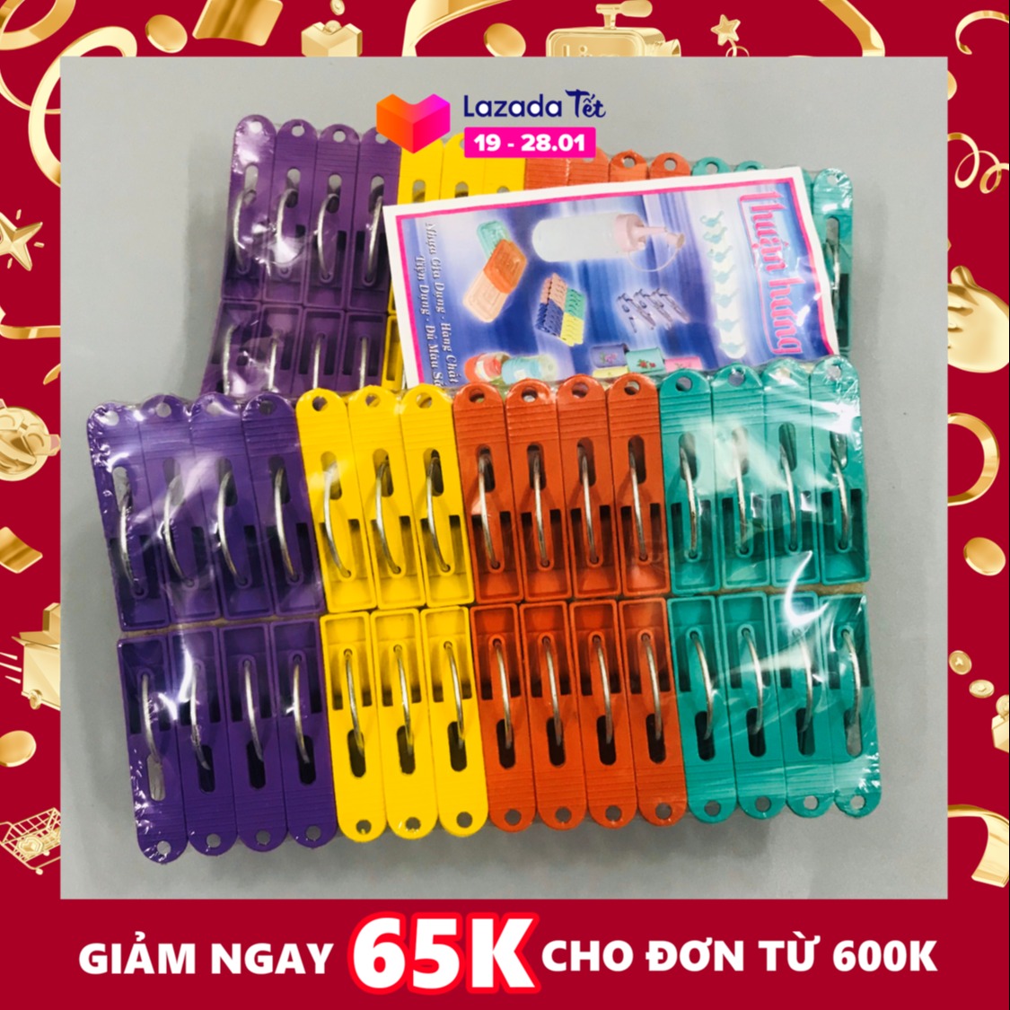 Bộ 30 móc kẹp quần áo ( nhiều màu )