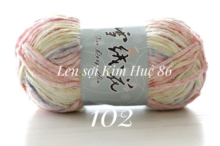 Len nhung 3mm màu cầu vồng siêu mềm mịn cuộn 100g