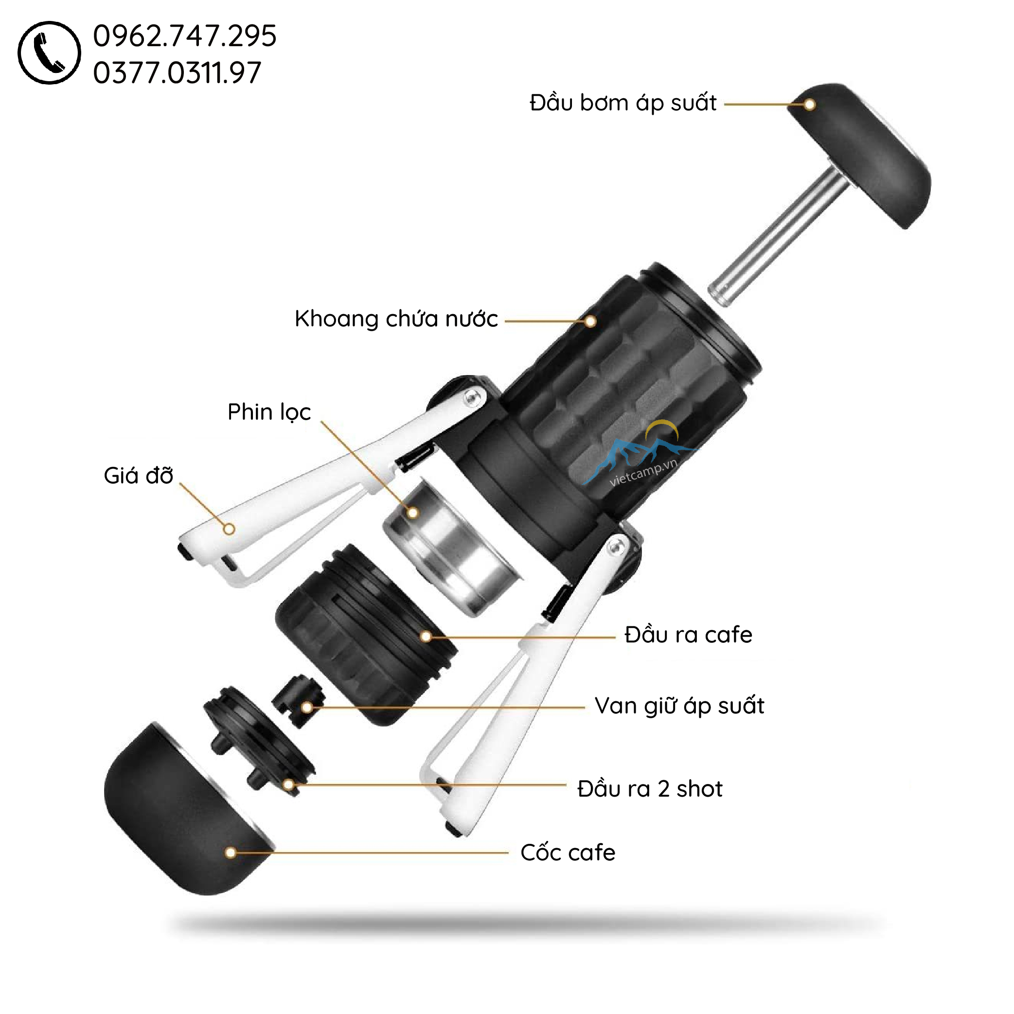 [BẢN MỚI 2021] Máy pha cafe cầm tay cao cấp STARESSO PRO (Mirage)