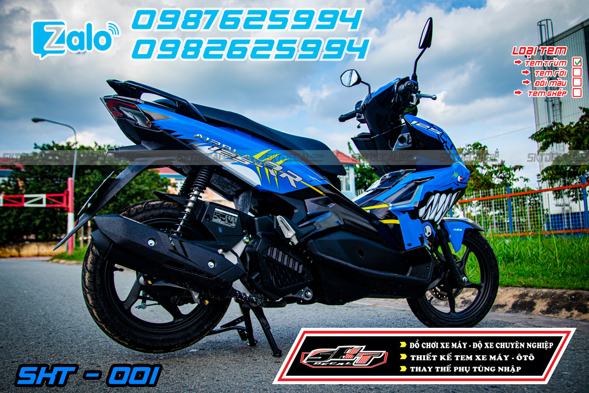 tem trùm airblade 2020 xanh đen cá mập