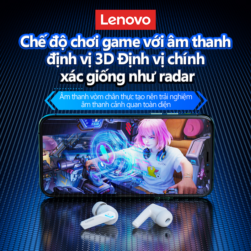 Lenovo Tai Nghe GM2 Pro Tai Nghe Không Dây Bluetooth 5.3 Độ Trễ Thấp Có Mic Tai Nghe Game TKhông Dây Chân ThựcÂ