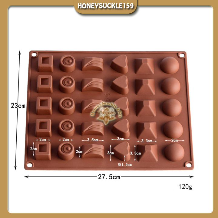 Khuôn Silicon Đổ Socola,Thạch,Đá,Pudding Hình 30 Viên Làm Socola