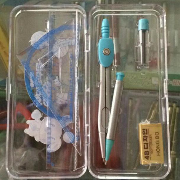 Bộ compa eke thước kẻ,tẩy,đo độ- loại to