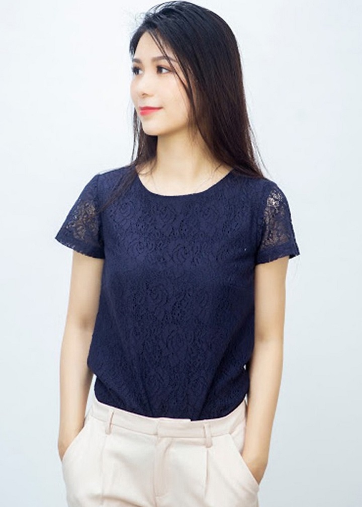 Áo kiểu ren 2 lớp công sở duyên dáng