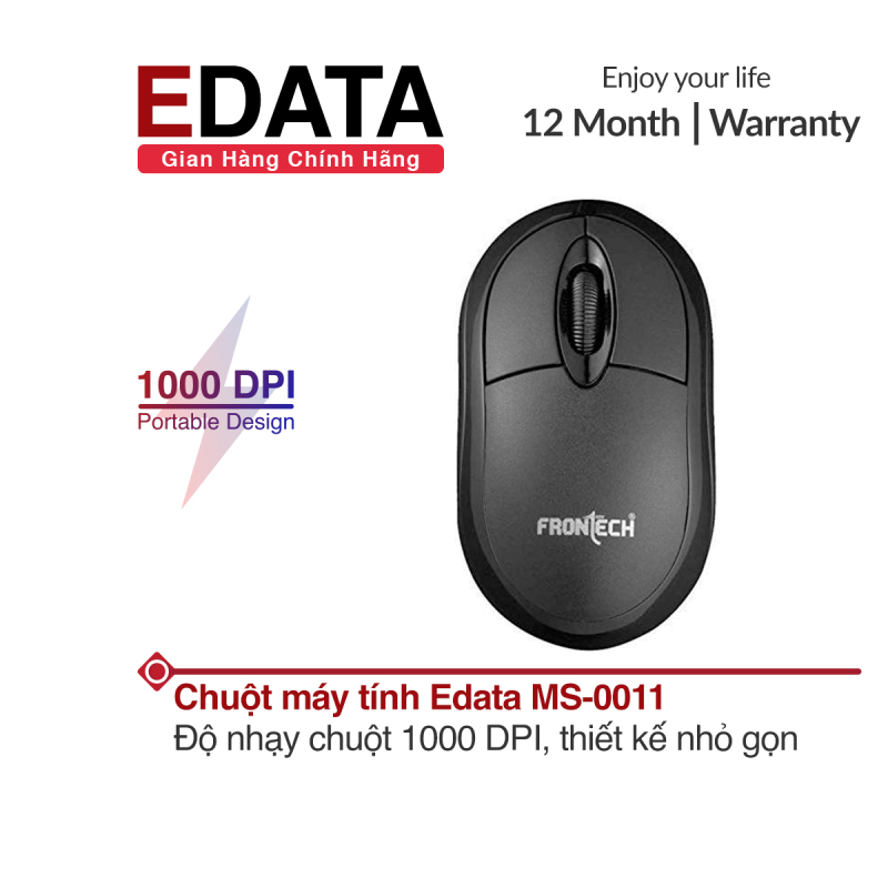 Bảng giá Chuột có dây Edata MS-0011, độ nhạy chuột 1000 DPI, hỗ trợ cho cả người dùng tay trái và phải, thiết kế nhỏ gọn Phong Vũ