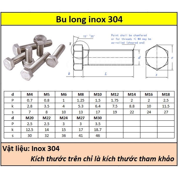 Bulong inox 304 M10