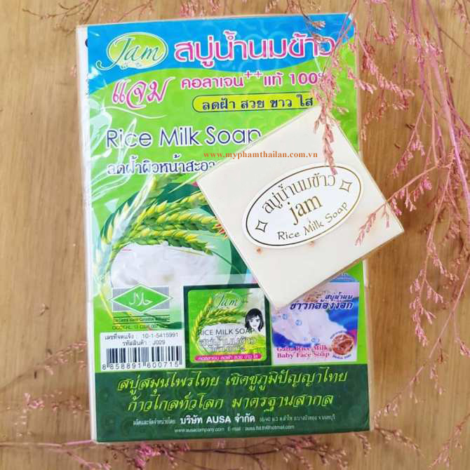 [HCM]【YÊU THÍCH】Combo 4 Cục Xà Phòng Kích Trắng Da Cám Gạo Jam Rice Milk Soap Thái Lan