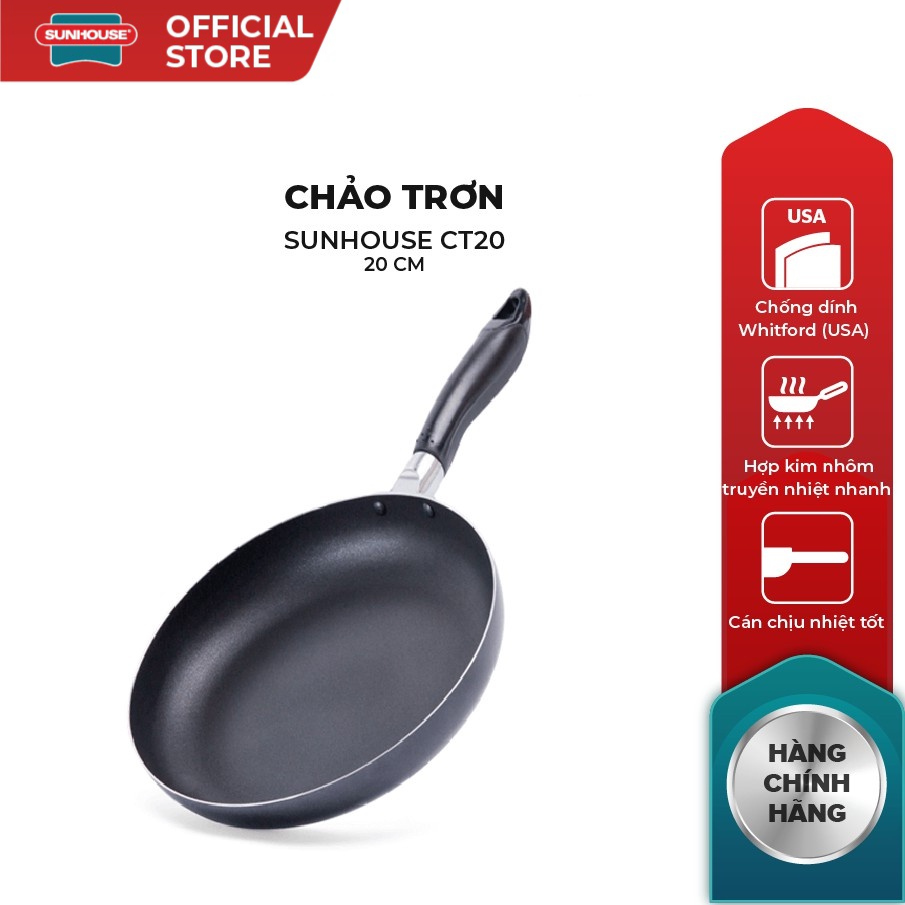 Chảo trơn chống dính sunhouse phi 16-30cm