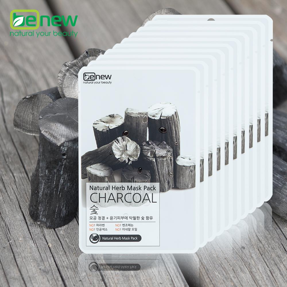 BỘ 10 MIẾNG ĐẮP MẶT NẠ BENEW NATURAL HERB MASK PACK - CHARCOAL