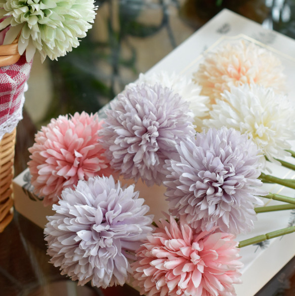[HCM]Combo 6 cành hoa bồ công anh vải lụa đủ màu - hoa giả trang trí nhà cửa siêu đẹp, Hoa cúc tròn để bàn, trang trí phòng, tiệc, quà tặng 8-3 xinh xắn