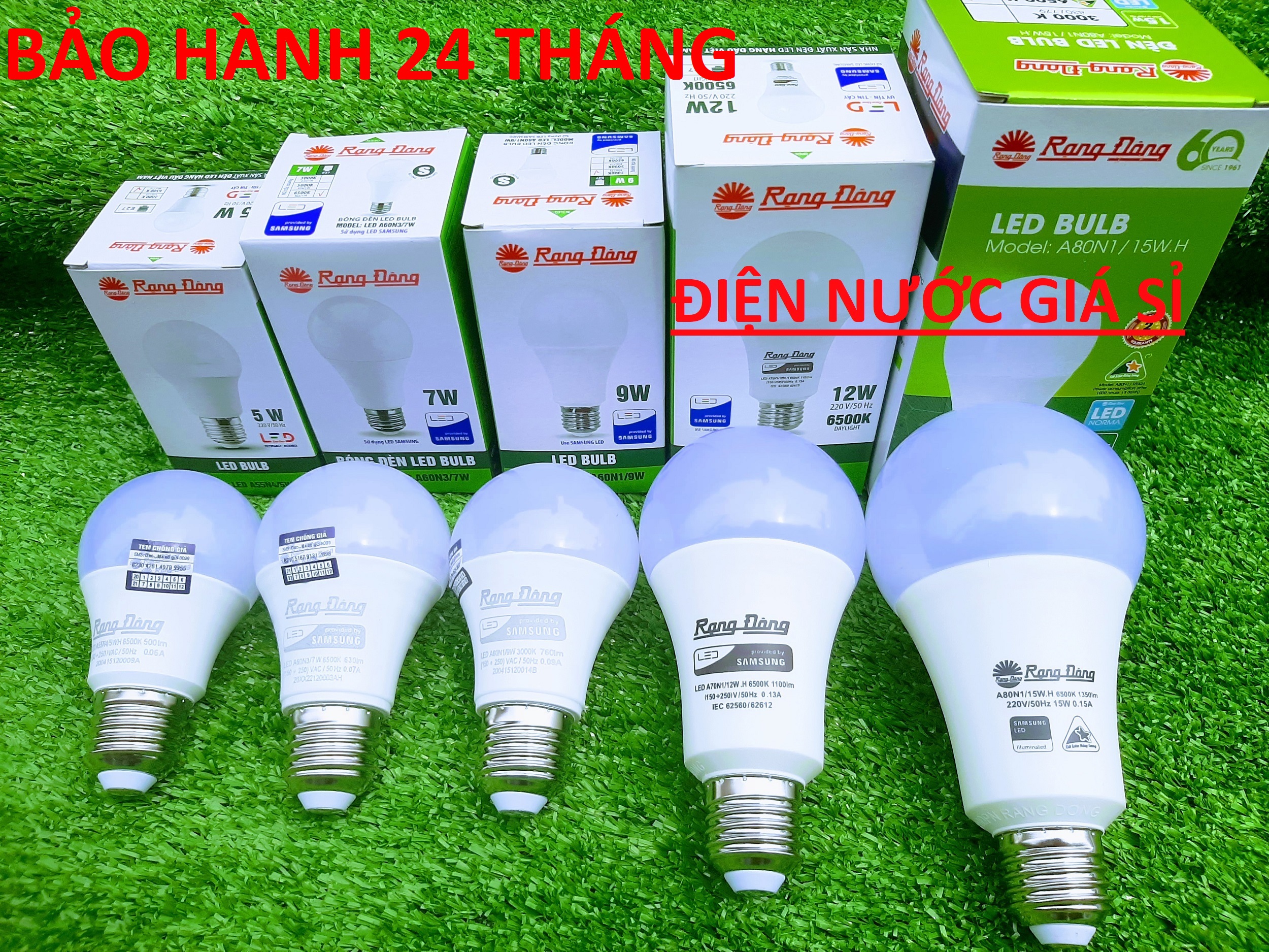 Bóng Đèn Led Buld Tròn Rạng Đông 5W 9W 12W 15W 20W Sáng Trắng Chính Hãng