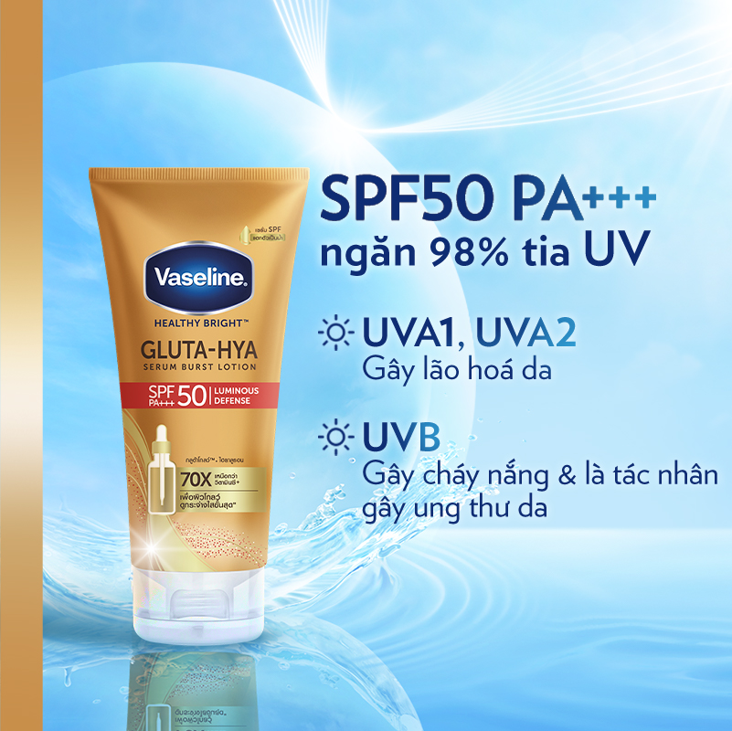 Serum Vaseline Gluta Hya chống nắng Spf50 260ml/150ml