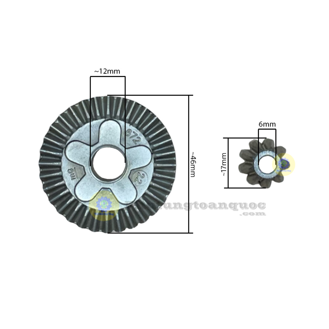 Bộ Bánh Răng Máy Mài Bosch 100mm Có Mã Máy GWS 6-100 Hoặc GWS 060 Có Thể Lắp Máy Có Cùng Thông Số