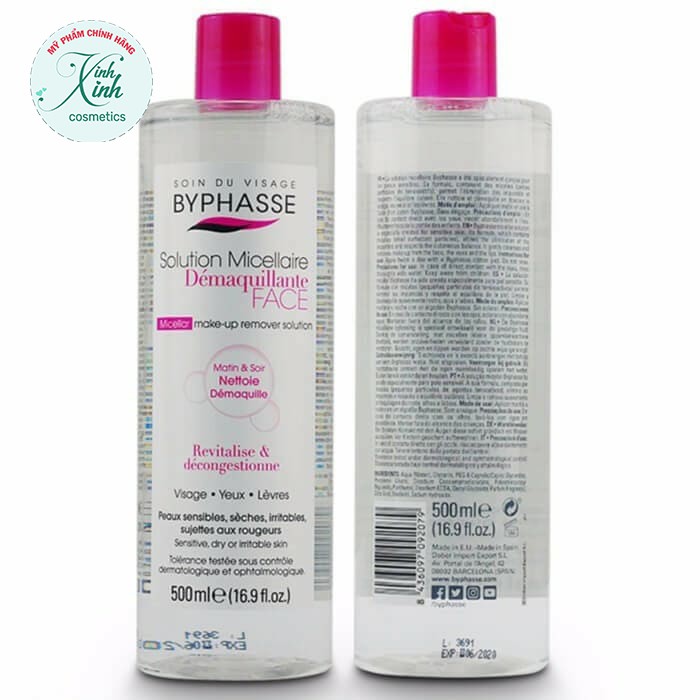 [HCM](CHÍNH HÃNG) NƯỚC TẨY TRANG BYPHASSE SOLUTION MICELLAIRE FACE 500ML