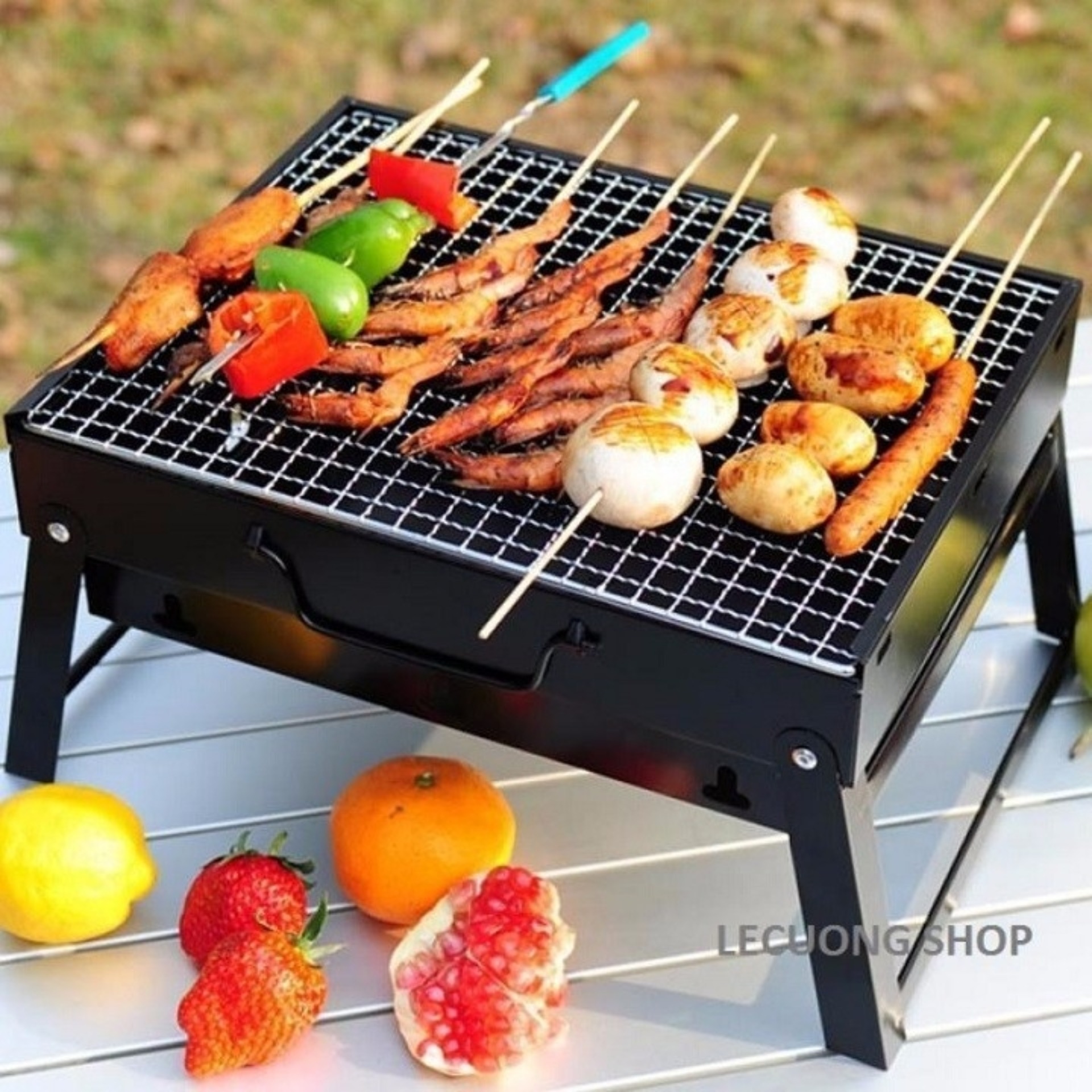 [SIÊU RẺ - HỎA TỐC 2H] Bếp Nướng BBQ, Nướng Than Hoa, Than Củi, Trong Nhà & Ngoài Trời Thông Minh Gấp Gọn Đi Dã Ngoại Du Lịch Tiện Lợi.
